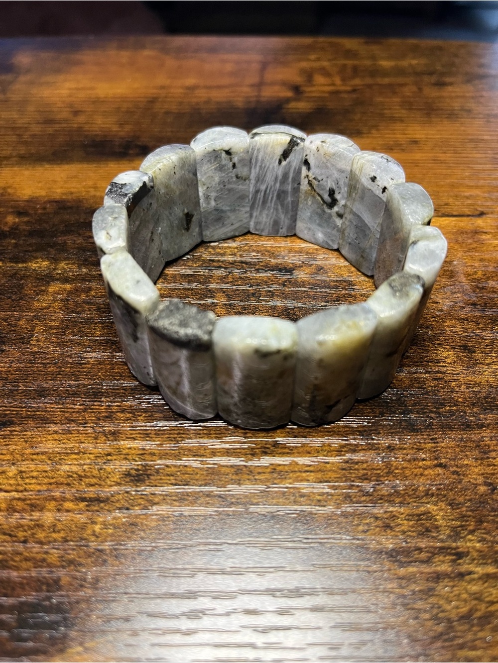 ✨ Natural Labradorite Slab Bracelet | Flash Labradorite Stretch - Picture 6 of 9